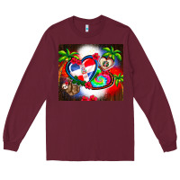 Burgundy dominican republic  leopard Long Sleeve Tee - AdoDesignShop