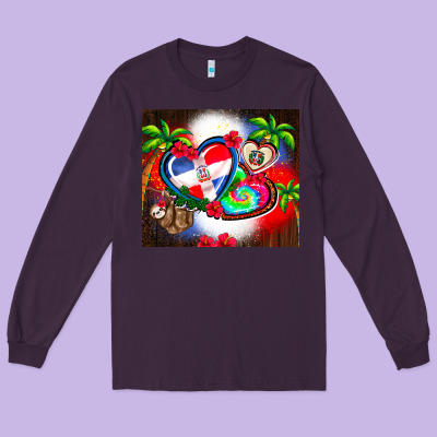 Dominican Republic  Leopard Long Sleeve Tee Designed By Adodesignshop
