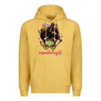 Antique Gold Afro Messy Bun Cosmetologist Premium Hoodie - BundleAndBundleShop