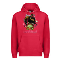 Cardinal Afro Messy Bun Cosmetologist Premium Hoodie - BundleAndBundleShop