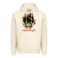 Sandshell Afro Messy Bun Cosmetologist Premium Hoodie - BundleAndBundleShop