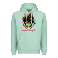 Seafoam Afro Messy Bun Cosmetologist Premium Hoodie - BundleAndBundleShop