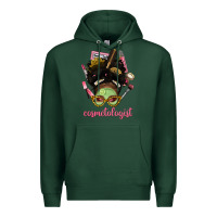 Sports Green Afro Messy Bun Cosmetologist Premium Hoodie - BundleAndBundleShop