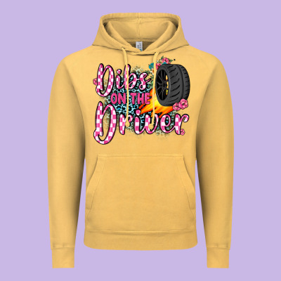 Dibs On The Driver Vintage Hoodie Designed By Jahusdesignshop
