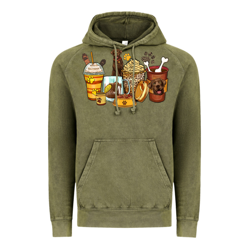 Labrador Retriever Coffee Cups Vintage Hoodie by Zillion Design Studio | Teevron