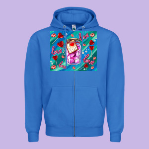 Sugar With Love Zipper Hoodie Designed By Adodesignshop