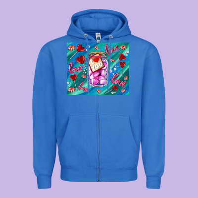 Sugar With Love Zipper Hoodie Designed By Adodesignshop