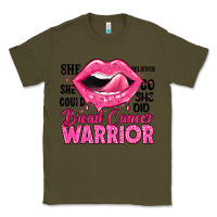 Army Green breast cancer warrior lips Classic Tee - JahusDesignShop
