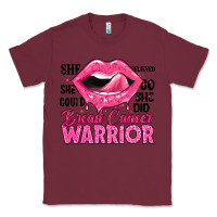 Burgundy breast cancer warrior lips Classic Tee - JahusDesignShop