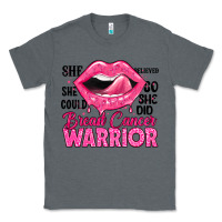 Charcoal Heather breast cancer warrior lips Classic Tee - JahusDesignShop