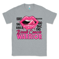Heather Grey breast cancer warrior lips Classic Tee - JahusDesignShop