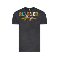 Vintage Black blessed and floral cross Vintage Tee - BarkalooDesign