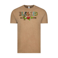Vintage Coffee blessed and floral cross Vintage Tee - BarkalooDesign
