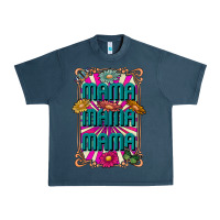 Midnight Navy mama mama mama Urban Heavy Tee - CowhideDigitalArt