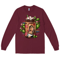 Burgundy mexican coffee cup cactus Long Sleeve Tee - JahusDesignShop
