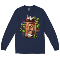 Navy mexican coffee cup cactus Long Sleeve Tee - JahusDesignShop
