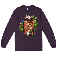 Plum mexican coffee cup cactus Long Sleeve Tee - JahusDesignShop