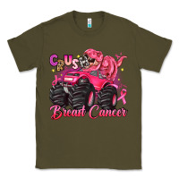 Army Green crush breast cancer monster truck with dinosaur Classic Tee - JahusDesignShop