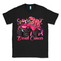 Black crush breast cancer monster truck with dinosaur Classic Tee - JahusDesignShop