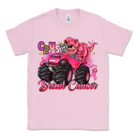 Bubblegum Pink crush breast cancer monster truck with dinosaur Classic Tee - JahusDesignShop