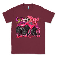 Burgundy crush breast cancer monster truck with dinosaur Classic Tee - JahusDesignShop