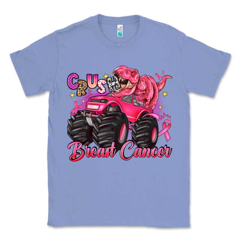 Crush Breast Cancer Monster Truck With Dinosaur Classic Tee by JahusDesignShop | Teevron
