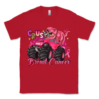 Red crush breast cancer monster truck with dinosaur Classic Tee - JahusDesignShop