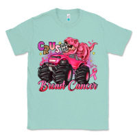 Seafoam crush breast cancer monster truck with dinosaur Classic Tee - JahusDesignShop