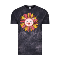 Cloud Black pig sunflower Vintage Tee - RanaPortraitStore
