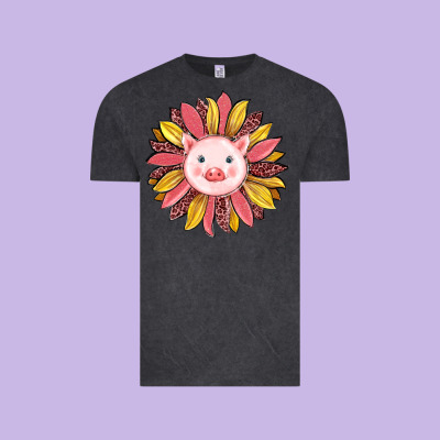 Pig Sunflower Vintage Tee Designed By Ranaportraitstore