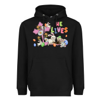 Black he lives with bunnys and eggs Heavyweight Hoodie - MaliasSmallBusiness