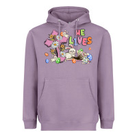 Lavender he lives with bunnys and eggs Heavyweight Hoodie - MaliasSmallBusiness
