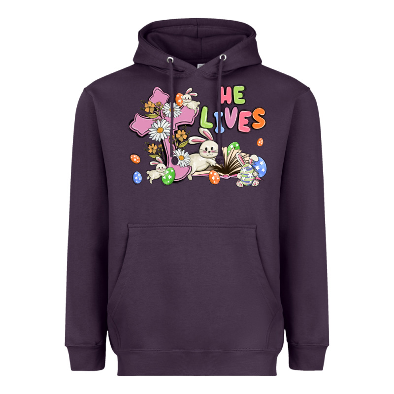 He Lives With Bunnys And Eggs Heavyweight Hoodie by MaliasSmallBusiness | Teevron