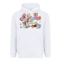 White he lives with bunnys and eggs Heavyweight Hoodie - MaliasSmallBusiness