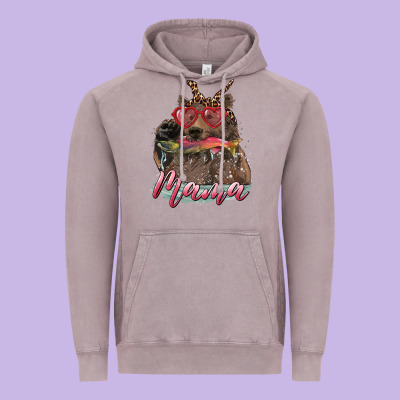 Vintage Hoodie mother's day mama bear wıth bandana and glasses