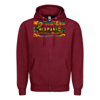 Burgundy national hispanic heritage month license plate Zipper Hoodie - BundleAndBundleShop