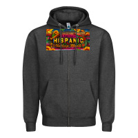 Charcoal Heather national hispanic heritage month license plate Zipper Hoodie - BundleAndBundleShop