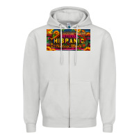 Dove Grey national hispanic heritage month license plate Zipper Hoodie - BundleAndBundleShop