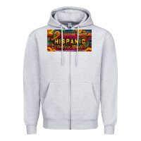 Heather Grey national hispanic heritage month license plate Zipper Hoodie - BundleAndBundleShop