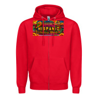 Red national hispanic heritage month license plate Zipper Hoodie - BundleAndBundleShop