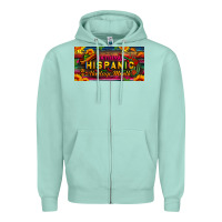 Seafoam national hispanic heritage month license plate Zipper Hoodie - BundleAndBundleShop