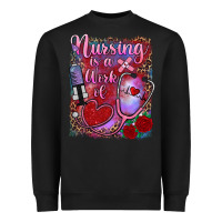 Black nursing is a work of heart Heavyweight Sweatshirt - RanaPortraitStore