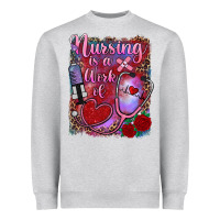 Heather Grey nursing is a work of heart Heavyweight Sweatshirt - RanaPortraitStore
