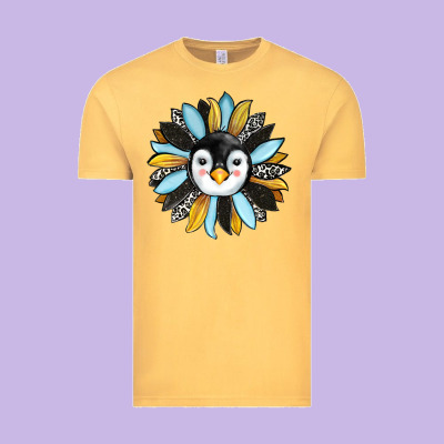 Penguin Sunflower Vintage Tee Designed By Ranaportraitstore