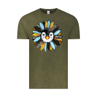Vintage Olive penguin sunflower Vintage Tee - RanaPortraitStore