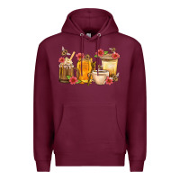 Burgundy Honey And Bee With Flower Coffee Cup Premium Hoodie - BundleAndBundleShop