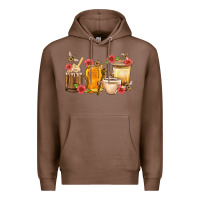 Chestnut Honey And Bee With Flower Coffee Cup Premium Hoodie - BundleAndBundleShop