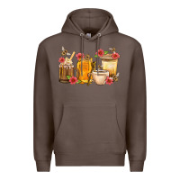Coffee Honey And Bee With Flower Coffee Cup Premium Hoodie - BundleAndBundleShop