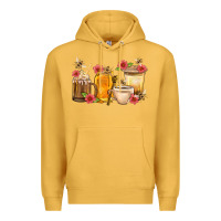 Mustard Honey And Bee With Flower Coffee Cup Premium Hoodie - BundleAndBundleShop