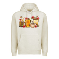 Oatmeal Heather Honey And Bee With Flower Coffee Cup Premium Hoodie - BundleAndBundleShop
